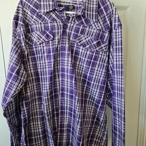 Elegant Purple Checkered Men's Dress Shirt